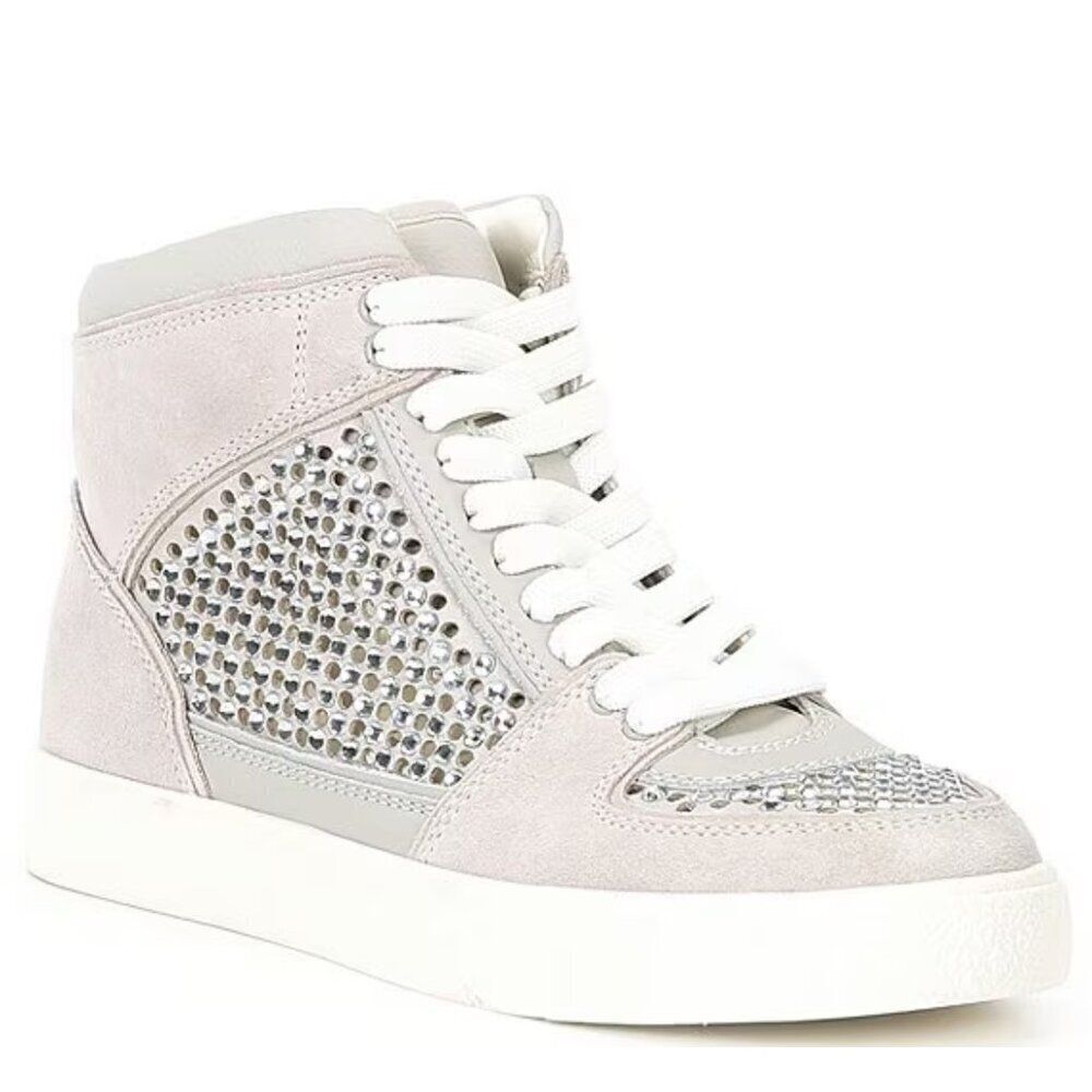 NEW Gianni Bini Evie Perforated Rhinestone High Top Sneakers